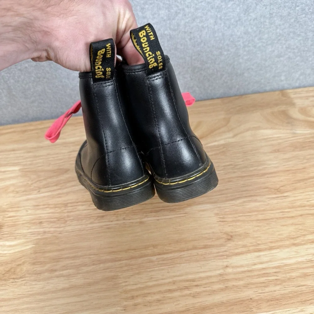 Doc Martin Zavala Junior Boots Youth Size 2 Black Leather Lace And Zip Up Dr